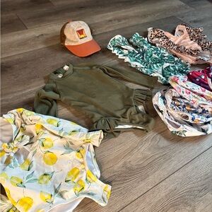 Baby Girl Swim Bundle (7+ Pieces) | Swimsuits + Swim Diapers + Hat